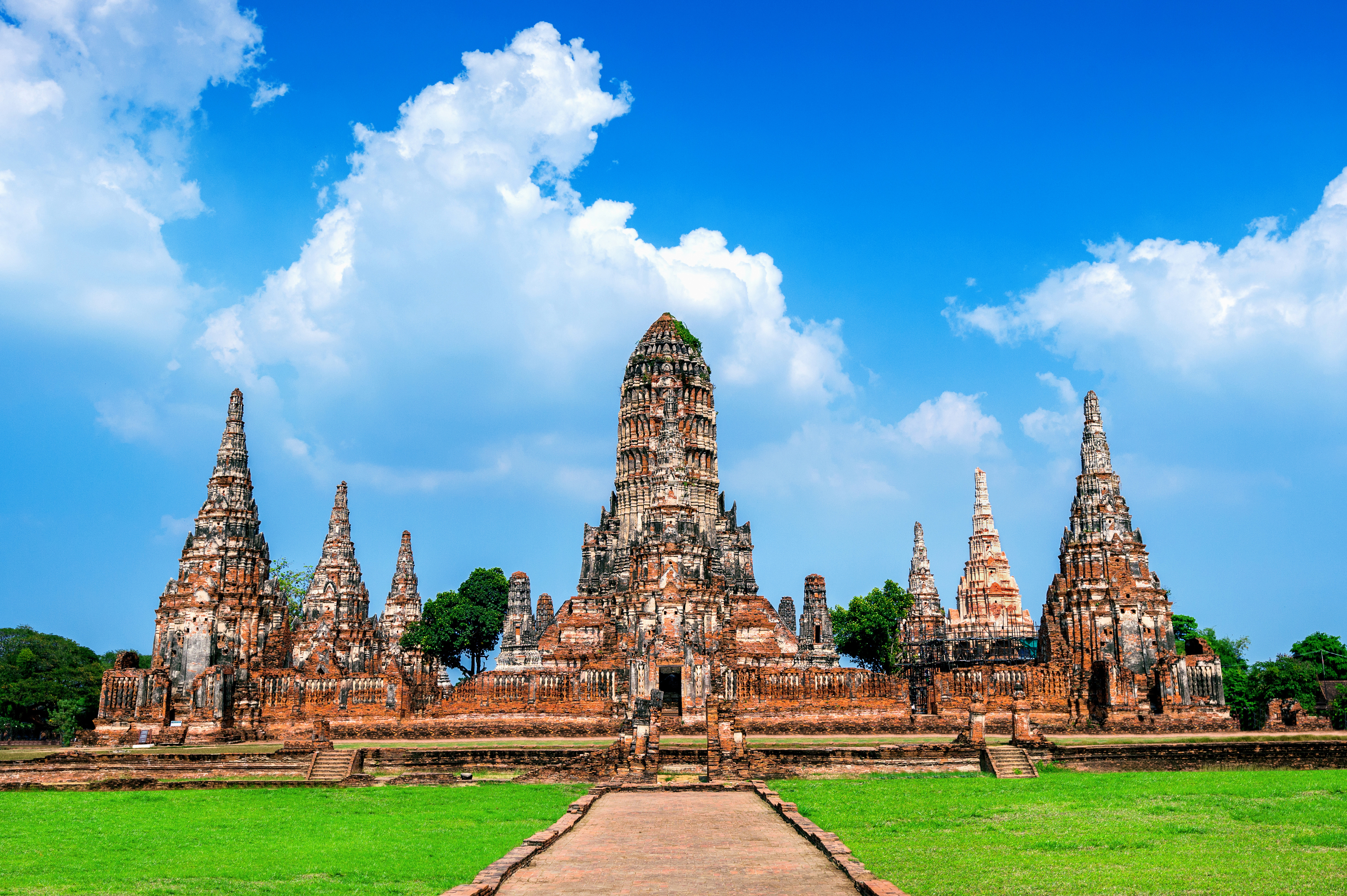 Ayutthaya Historical Park, Wat Chaiwatthanaram Buddhist temple in Thailand.